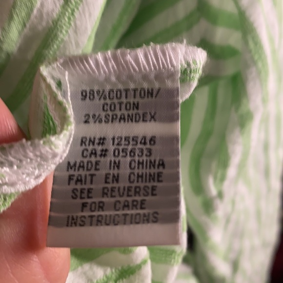 🦋Habitat Linen green & white button down shirt size medium 🦋 - Picture 6 of 6